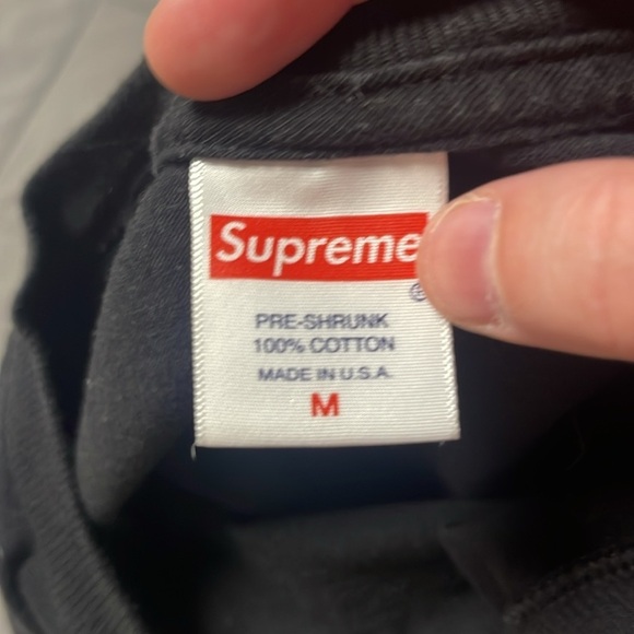 Supreme Chrome Tee Black Blue Flame Logo Size Medium - Picture 7 of 7